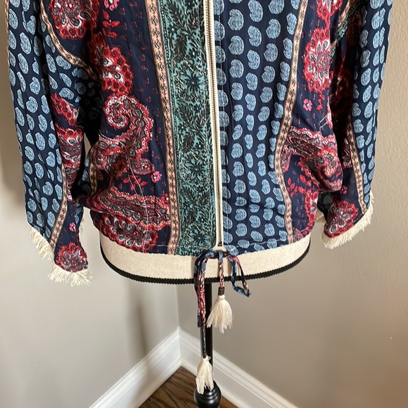 Paisley jacket with pockets and tassels boho - Picture 2 of 9